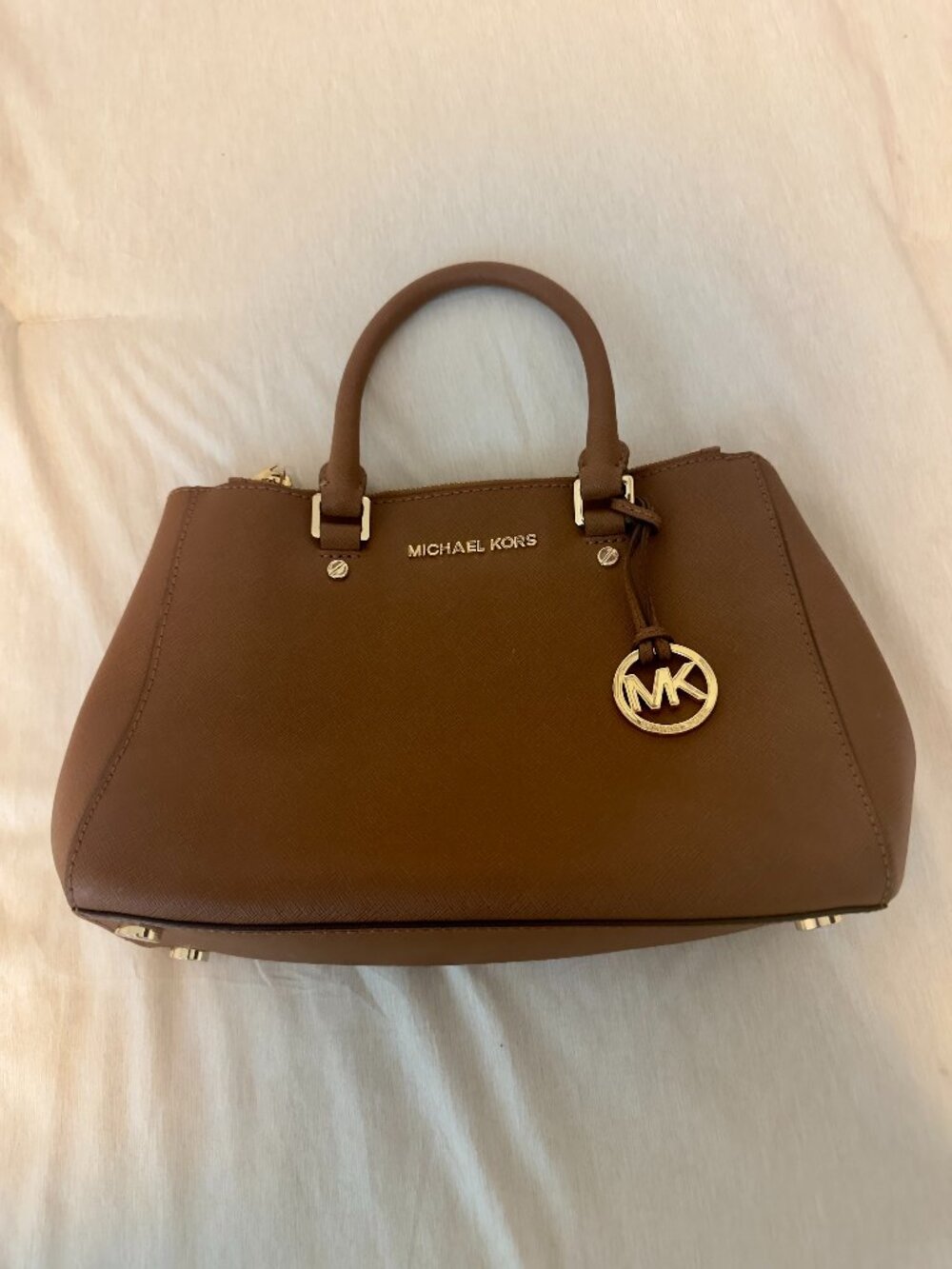 Michael Kors Sutton Medium Saffiano Leather Satchel Brown